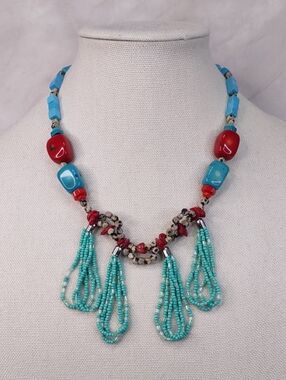 Artisan Crafted Bamboo Coral/Bead Necklace